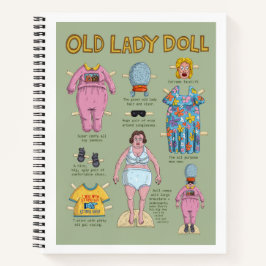 Funny Old Lady Paper Doll Notizblock