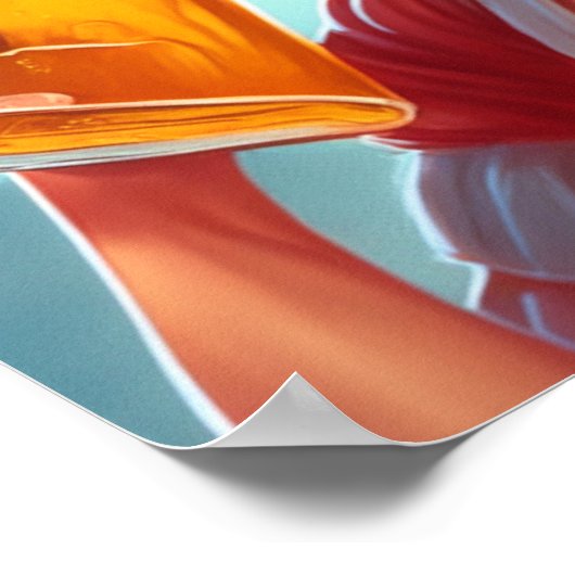 Funny Old Lady trinken ein Bier Poster (Ecke)