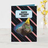 Funny Old Man Birthday Card mit Gorilla Karte (Gelbe Blume)