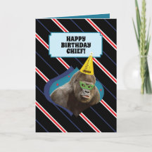 Funny Old Man Birthday Card mit Gorilla