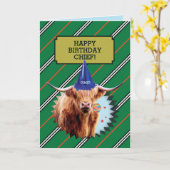 Funny Old Man Birthday Card mit Highland Cow Karte (Gelbe Blume)
