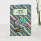 Funny Old Man Birthday Card mit Iguana Karte (Vorderseite)