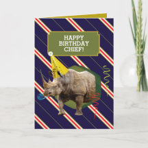 Funny Old Man Birthday Card mit Rhino