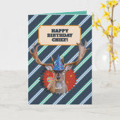 Funny Old Man Birthday Card mit Stag Karte (Gelbe Blume)