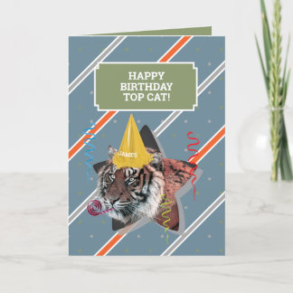 Funny Old Man Birthday Card mit Tiger Karte