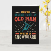 Funny Old Man mit Snowboard-Geschenk-Vater Karte (Gelbe Blume)