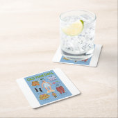 Funny Old Man Paper Doll Rechteckiger Pappuntersetzer (Vor Ort)