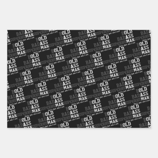 Funny Old Man Sprichwort Gag Geschenk Vater Vatert Geschenkpapier Set (Vorderseite)