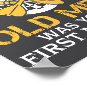 Funny Old Men Who Loves Darting Poster (Ecke)