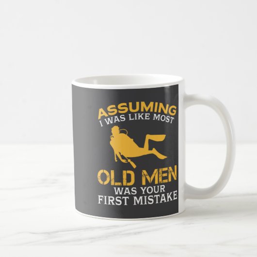 Funny Old Men Who Loves Scuba Diving Kaffeetasse (Rechts)
