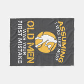 Funny Old Men Who Loves Tennis Fleecedecke (Vorderseite (Horizontal))