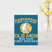 Funny Old Men Who Loves Tennis  Karte (Gelbe Blume)