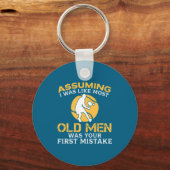 Funny Old Men Who Loves Tennis  Schlüsselanhänger (Vorderseite)