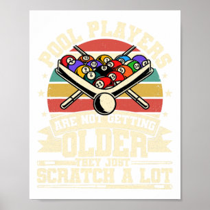 Funny Old Men Women 8 Ball Billiard Billard Billar Poster
