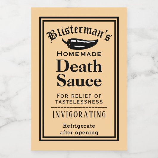 Funny Old modische hausgemachte Hot Sauce Chili Weinetikett (Einzelnes Label)