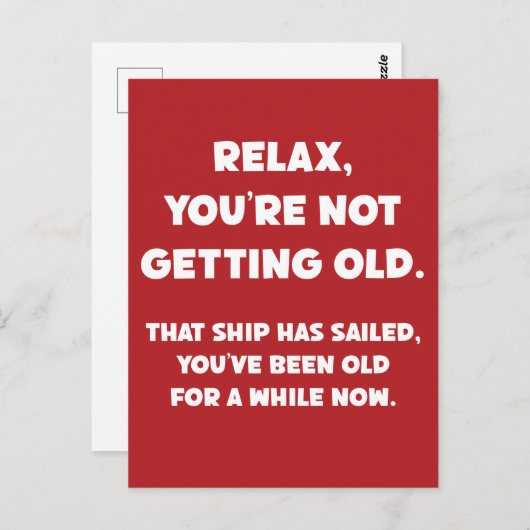 Funny Old People Joke Sie sind schon eine Weile al Postkarte (Vorne/Hinten)