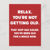 Funny Old People Joke Sie sind schon eine Weile al Postkarte (Vorderseite)
