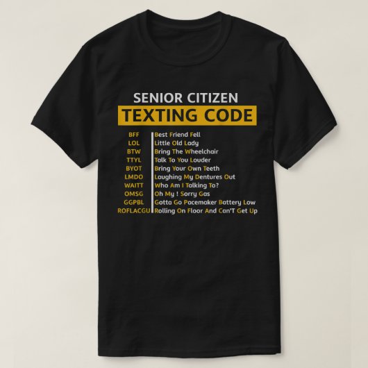 Funny Old People Shirt Senior Citizen Sims Code (Design vorne)
