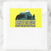 Funny old rechteckiger aufkleber (Tasche)