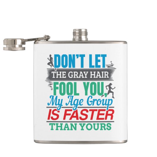 Funny Old Runner - schneller Altersgruppe Lauf Flachmann (Geöffnet)