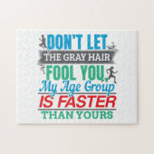 Funny Old Runner - schneller Altersgruppe Lauf Puzzle (Horizontal)