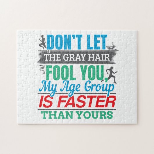 Funny Old Runner - schneller Altersgruppe Lauf Puzzle (Horizontal)
