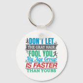 Funny Old Runner - schneller Altersgruppe Lauf Schlüsselanhänger (Vorderseite)