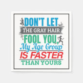 Funny Old Runner - schneller Altersgruppe Lauf Serviette (Vorderseite)