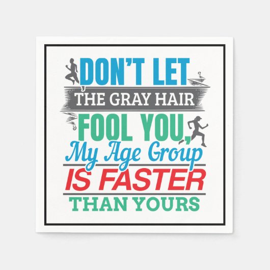 Funny Old Runner - schneller Altersgruppe Lauf Serviette (Vorderseite)