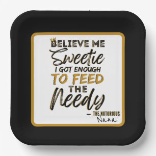 Funny Old School 90's Hip Hop Geburtstag/Baby Dusc Pappteller