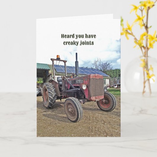 Funny Old Traktor Bauer Gut Angesagte Knie Operati Karte (Gelbe Blume)