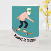 Funny Old Typ Go Skate Day immer in Motion Karte (Gelbe Blume)