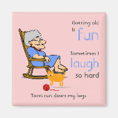 Funny Old Woman Aging Birthday Joke Magnet (Vorne)