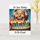 Funny Old Woman Birthday Spaß Karte (Gelbe Blume)