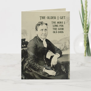 Funny Old Woman Portrait für Senioren Geburtstag Karte