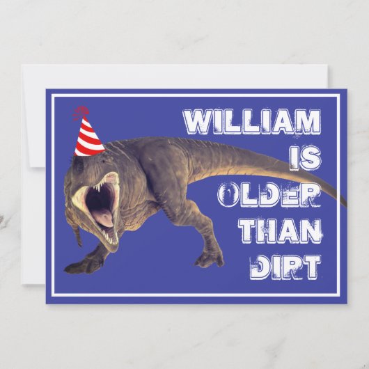 Funny Older als Diirt T-Rex Einladung (Vorderseite)