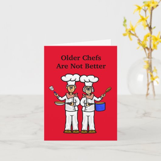 Funny Older Cooks Koch Day Card Karte (Gelbe Blume)