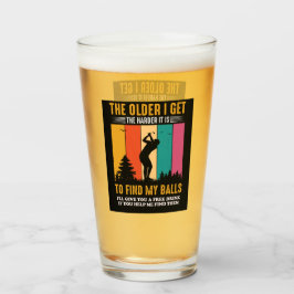 Funny Older Lost Golf Balls Sprichwort Name Bar Glas