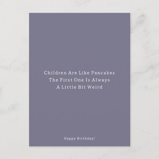 Funny Older Sibling Pancakes Happy Birthday Card Postkarte (Vorderseite)