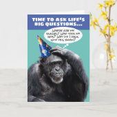 Funny Older Vergessful Chimpanzee Geburtstag Karte (Gelbe Blume)
