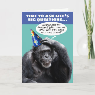 Funny Older Vergessful Chimpanzee Geburtstag Karte