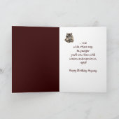 Funny Older Wiser Birthday Card Cute Raccoon Karte (Innenseite)