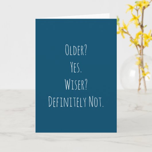 Funny Older Wiser Birthday Karte (Gelbe Blume)