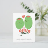 Funny Olive You Feinschmecker Liebe Graphics Wordp Postkarte (Stehend Vorderseite)