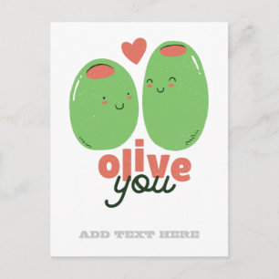 Funny Olive You Feinschmecker Liebe Graphics Wordp Postkarte