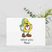 Funny Olive You Spaß Name hinzufügen Benutzerdefin Ankündigung (Stehend Vorderseite)