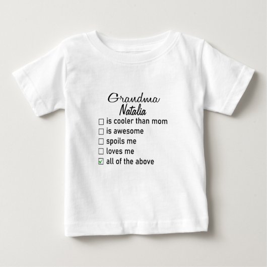 Funny Oma Baby, Custom Oma, Personalisiert Baby T-shirt (Vorderseite)