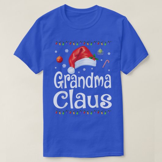 Funny Oma Claus Christmas Pajamas Weihnachtsgesche T-Shirt (Design vorne)