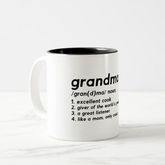 Funny Oma Definition Zwei-Tone-Kaffee-Tasse Zweifarbige Tasse (Vorderseite Links)