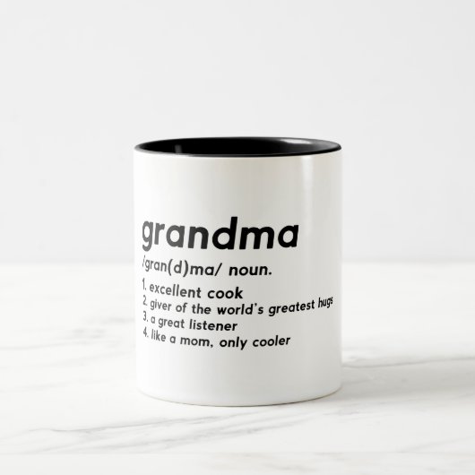Funny Oma Definition Zwei-Tone-Kaffee-Tasse Zweifarbige Tasse (Mittel)